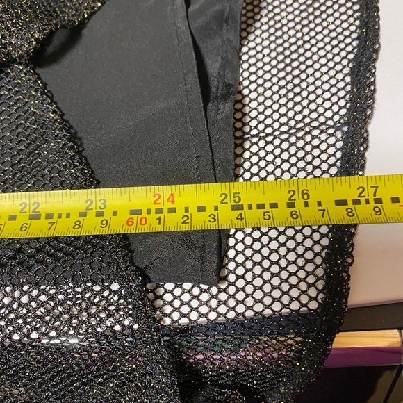 Cache Gold Metallic Knit Overlay Black Tank Top Sz XS - NWT - RETAIL $98 - Picture 6 of 8